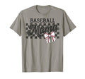 Baseball Mama Checkered Baseball Mom T-Shirt - Fun Novelty Design Unisex