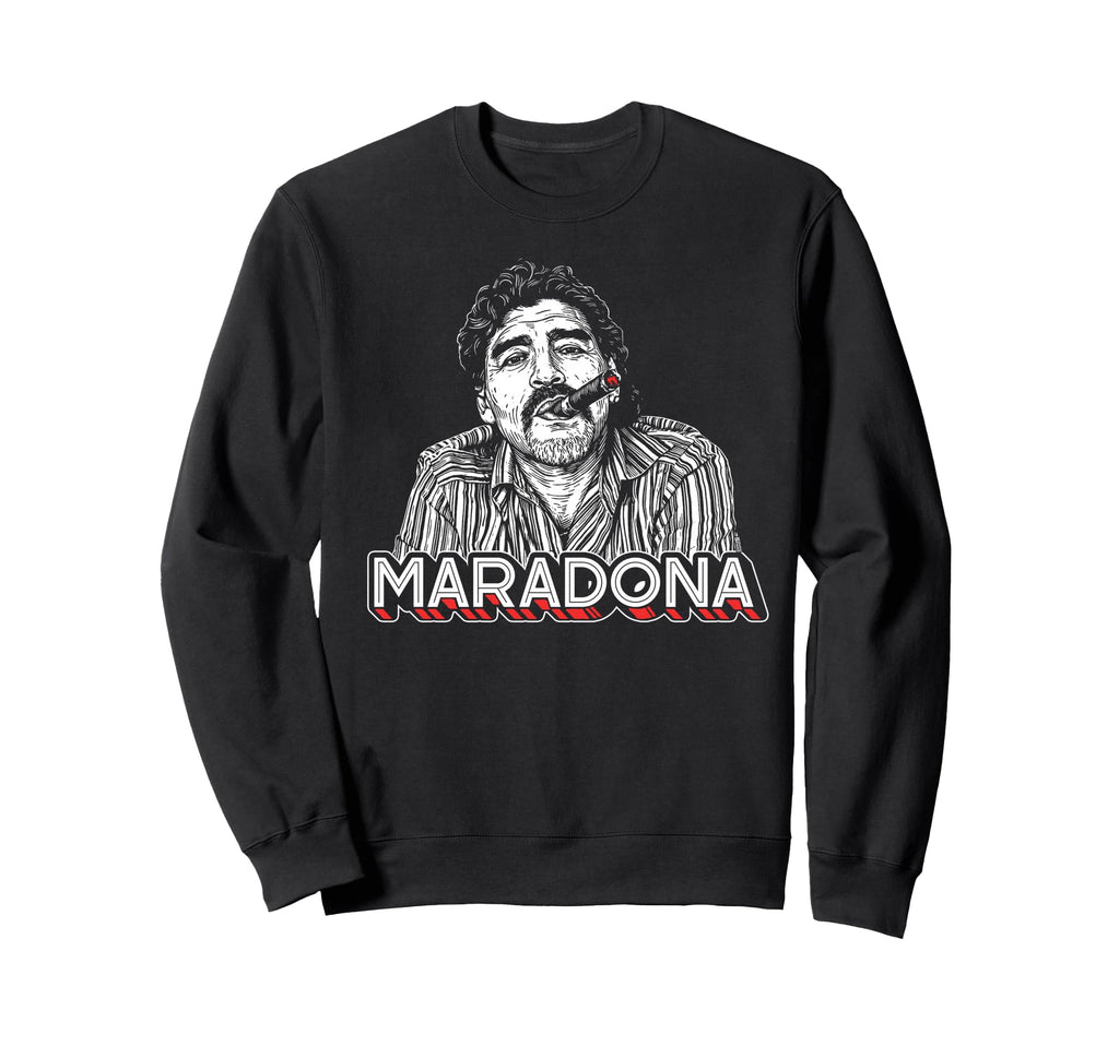Diego Maradona Cigar Soccer Icon Sweatshirt - Unique Graphic Men Women