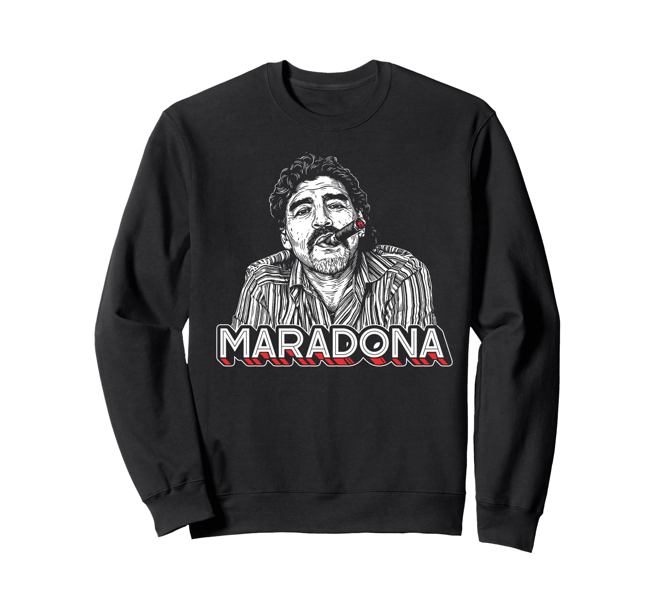 Diego Maradona Cigar Soccer Icon Sweatshirt - Unique Graphic Men Women