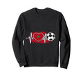 Soccer Pulse Moroccan Flag Heartbeat Sweatshirt - Graphic Print Men Women