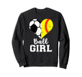 Ball Heart Funny Soccer Softball Sweatshirt - Novelty Apparel Men Women