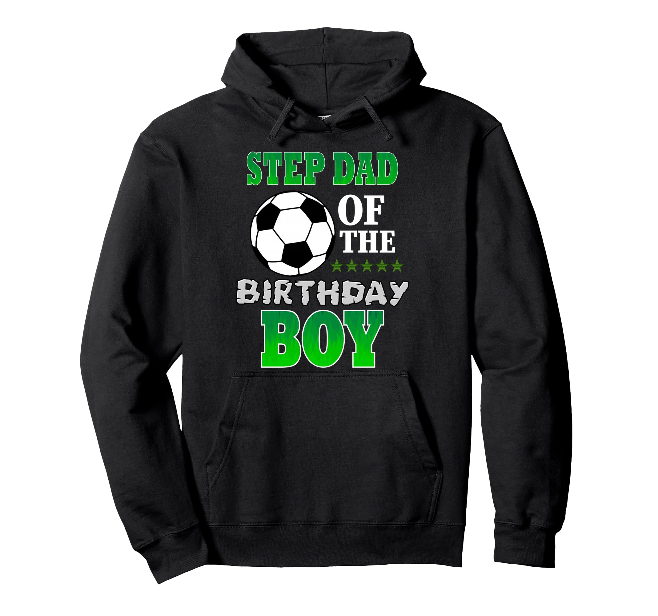 Step Dad Birthday Soccer Stars Outfit Hoodie - Trendy Graphic Men Women