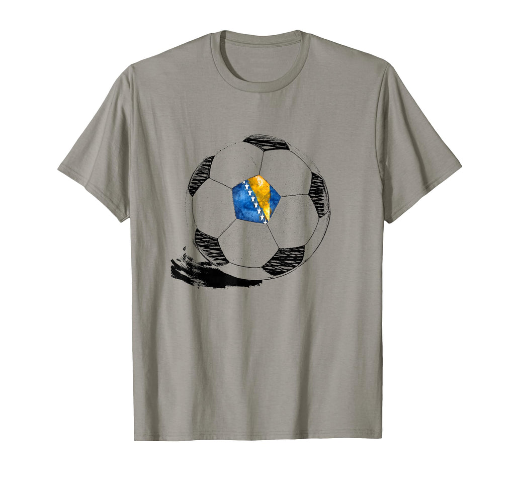 Soccer Bosnia Flag Bosnian Pride T-Shirt - Trendy Graphic Men Women