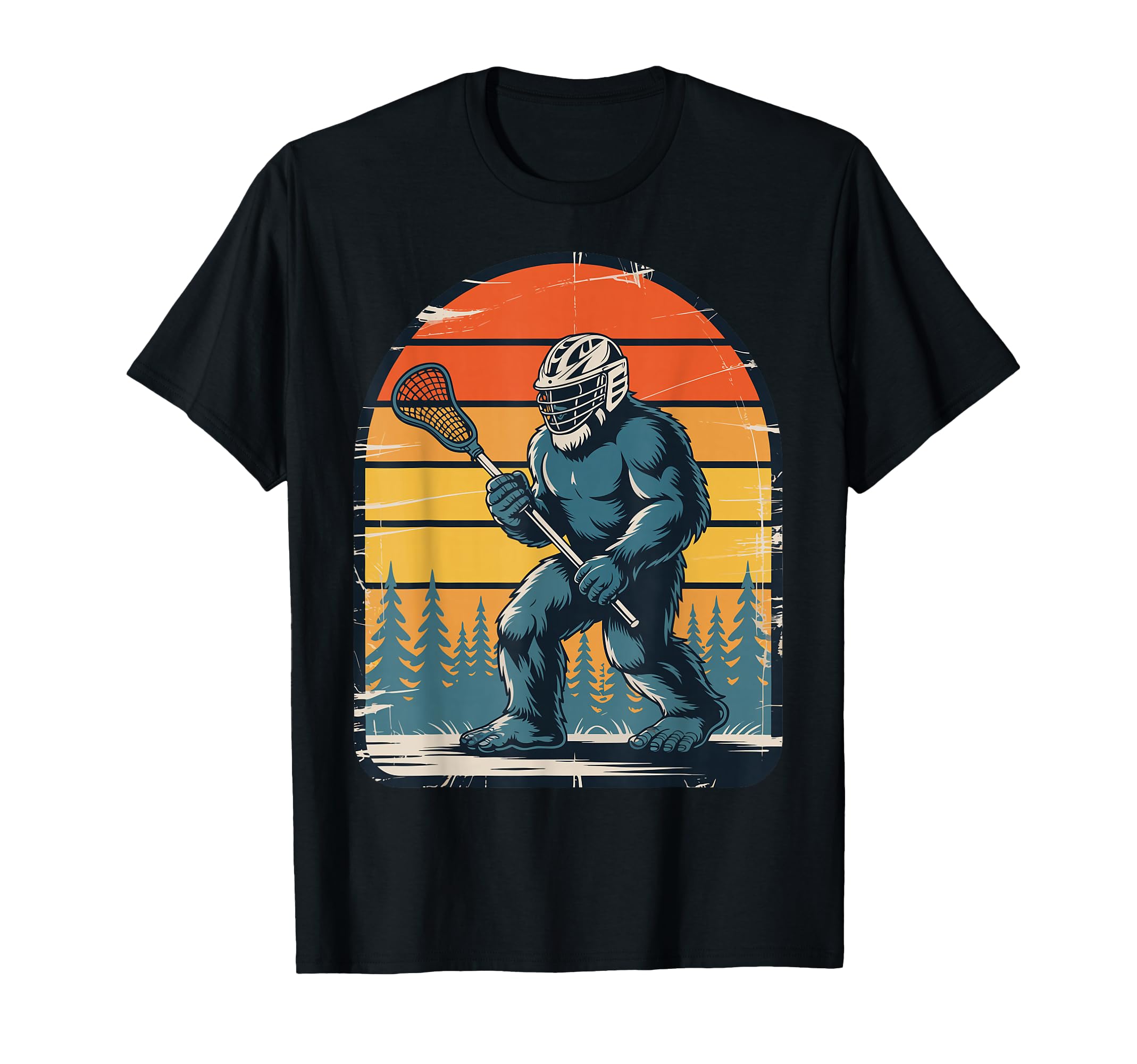 Lacrosse Goalie Bigfoot Lax T-Shirt - Minimalist Print for Adults