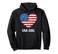 Usa Heart Supporter Flag Soccer Football Hoodie - Aesthetic Graphic Unisex