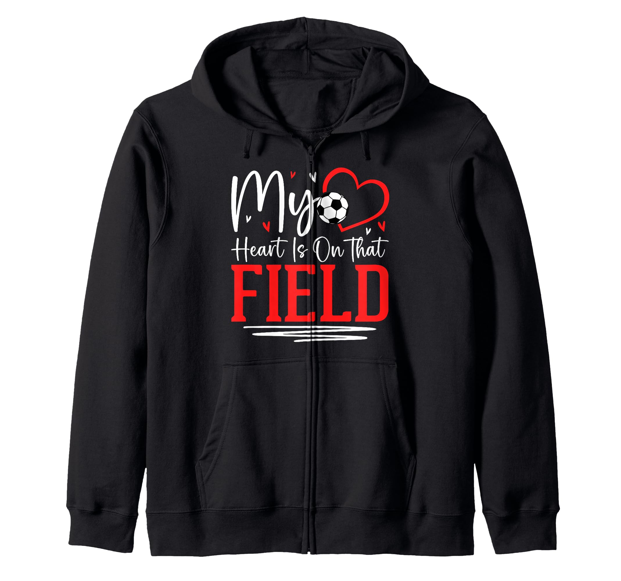 My Heart Is That Field Soccer Ball Gift Hoodie - Minimalist Print Unisex