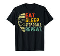 Funny Eat Sleep Stop Goals Repeat T-Shirt - Aesthetic Graphic for Adults