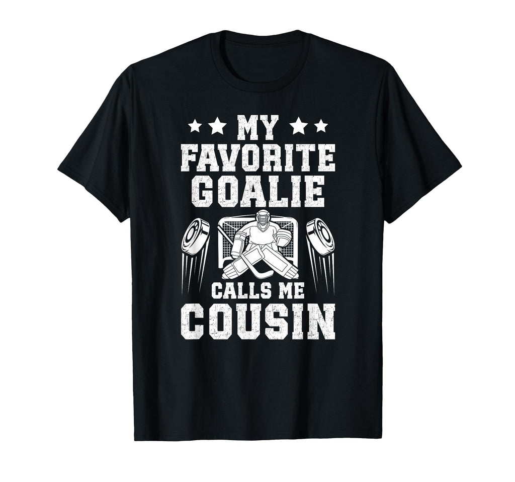 Proud Ice Hockey Goalie Cousin Hockey T-Shirt - Trendy Graphic for Adults