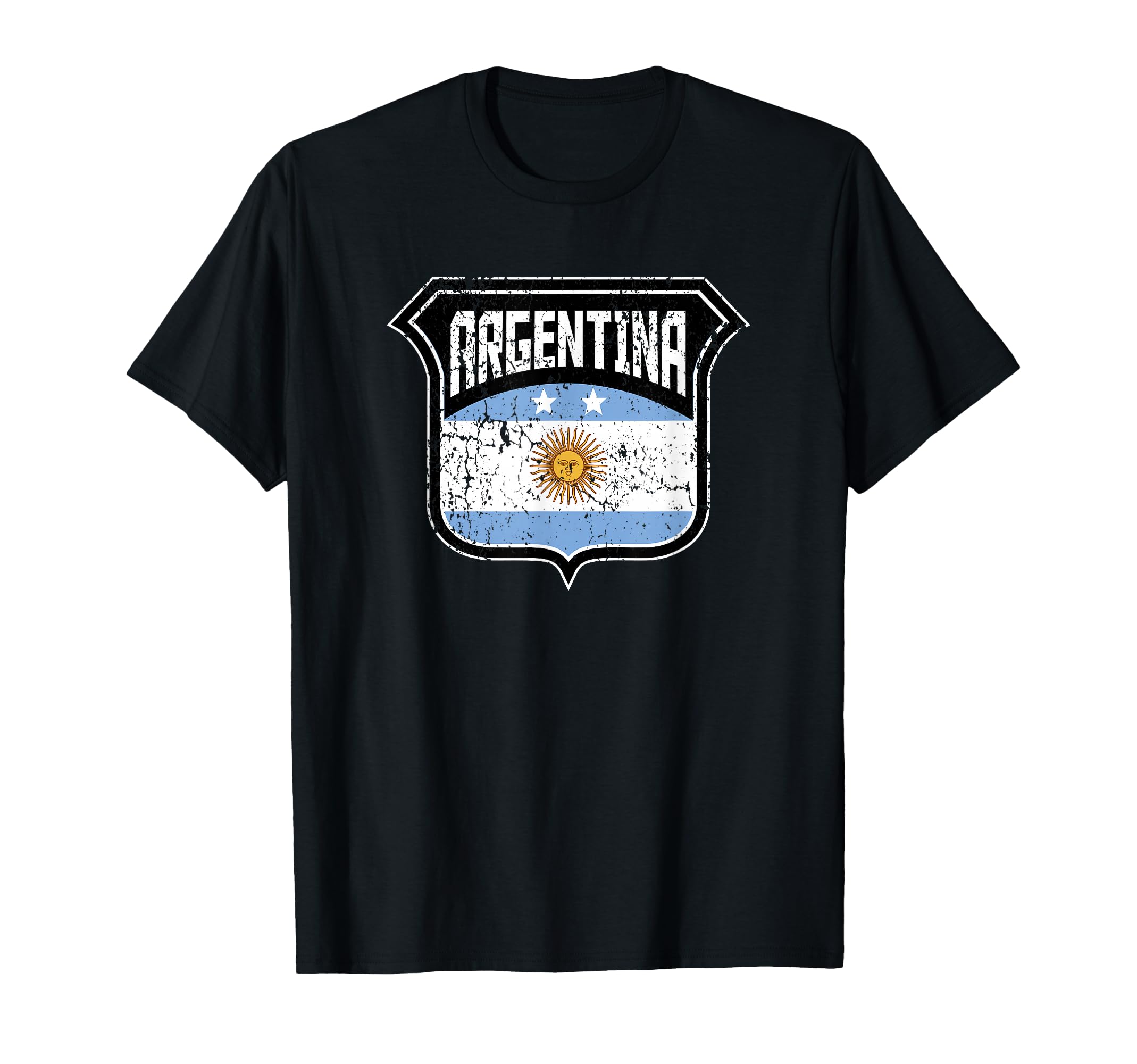Argentina Soccer Country Flag Crest T-Shirt - Trendy Graphic Men Women