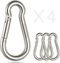 sprookber Stainless Steel Carabiner Spring Snap Hook - 304 Stainless Steel Heavy Duty Clips, Set of 4