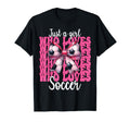 Just Who Loves Soccer Coquette Bow T-Shirt - Aesthetic Graphic Unisex