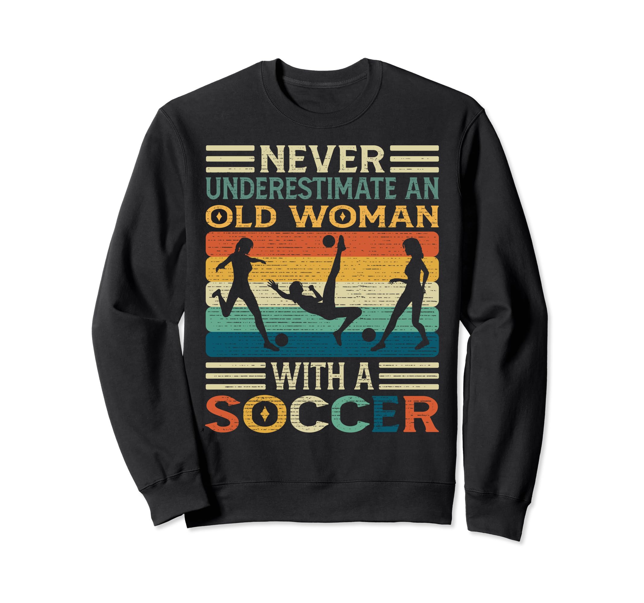 Funny Soccer Ball Grandma Soccer Ball Sweatshirt - Graphic Print for Adults