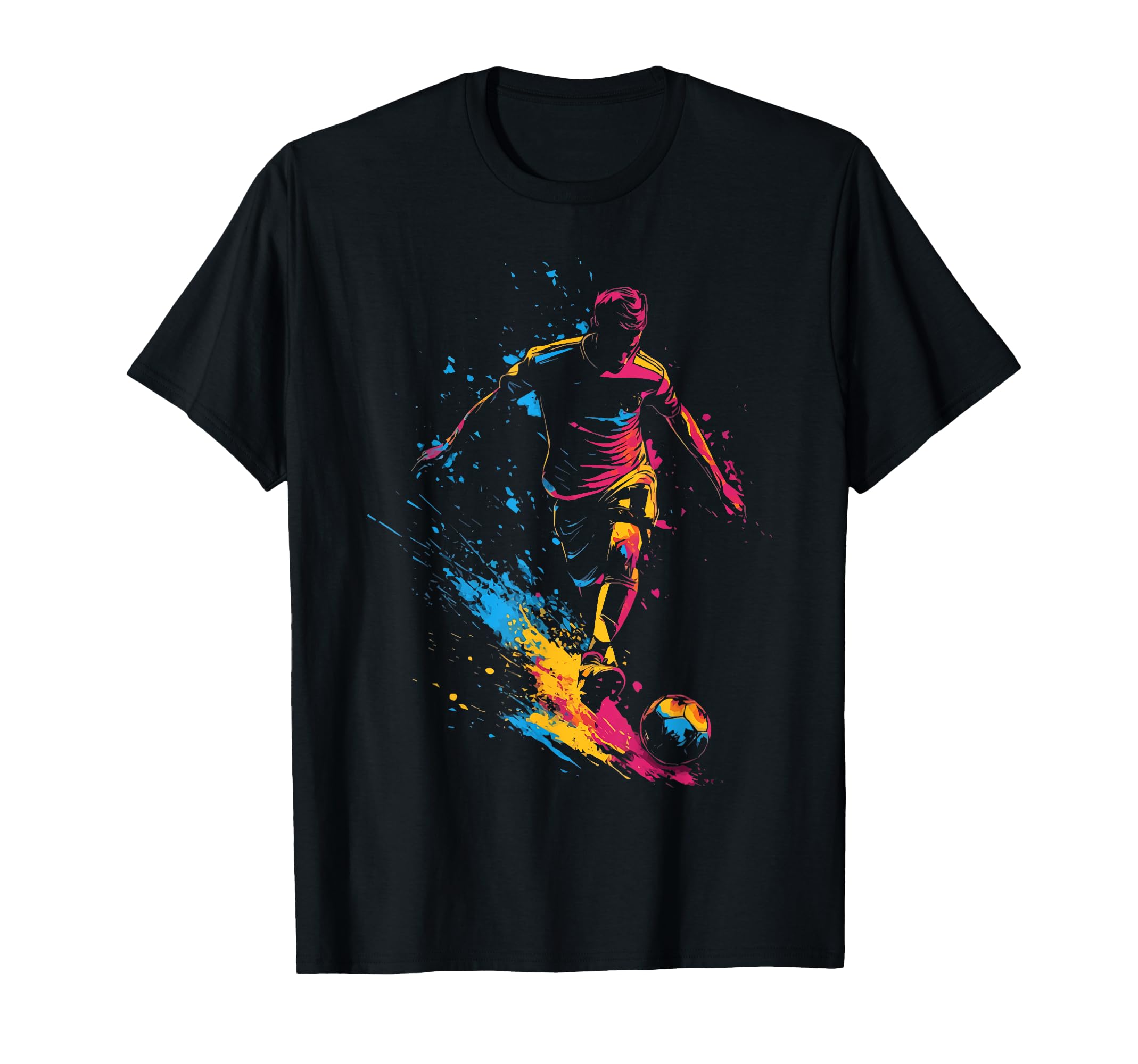 Ball Game Football Paint Splash T-Shirt - Aesthetic Graphic Men Women