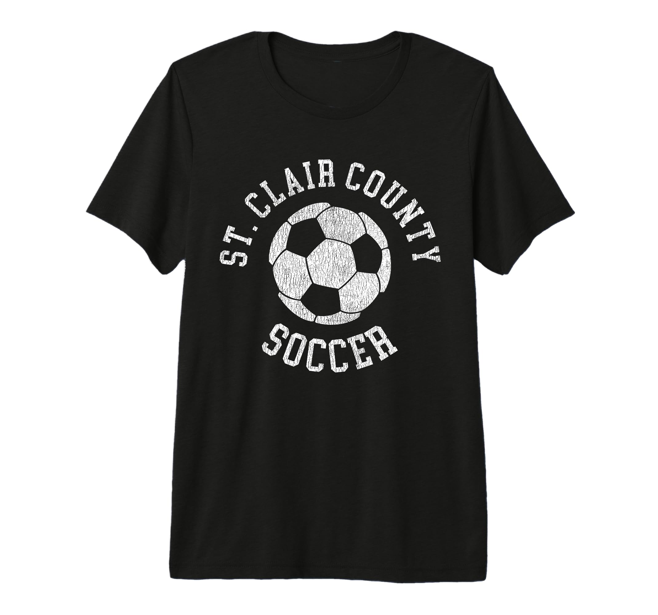 St Clair County Soccer Distressed 90S T-Shirt - Unique Graphic for Adults