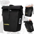 Bike Pannier Bag 27L Waterproof Bicycle Rear Rack Bag, Large Capacity Expandable Cargo Rack Bag with Reflective Strips, Adjustable Buckles for Cycling Traveling Commuting