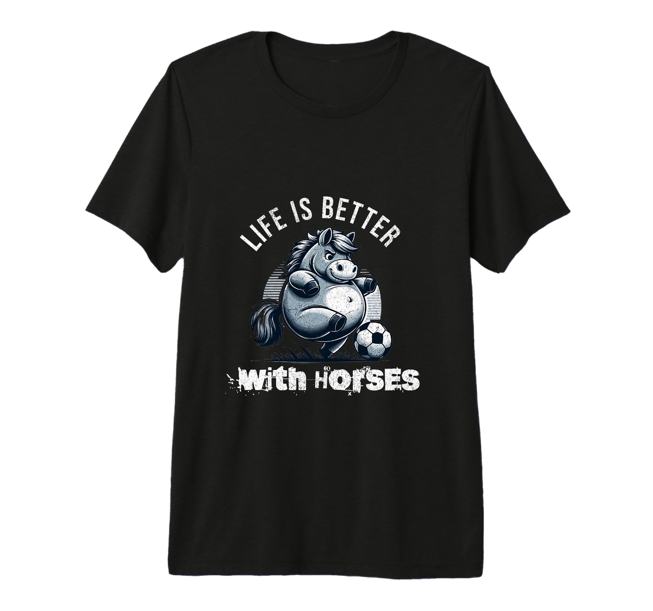 Life Is Better Horses Fun Cartoon Horse T-Shirt - Trendy Graphic Men Women