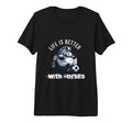 Life Is Better Horses Fun Cartoon T-Shirt - Trendy Graphic for Adults