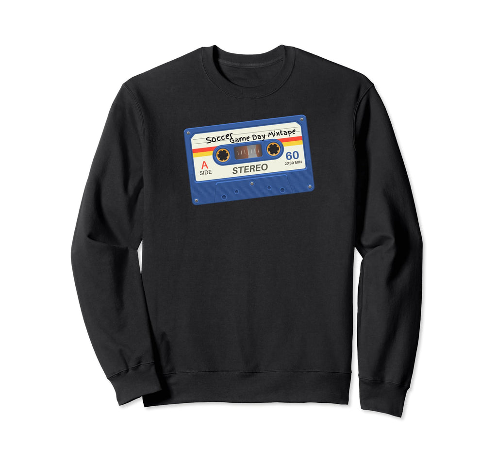 Soccer Game Day Mix Tape Sweatshirt - Novelty Apparel for Adults