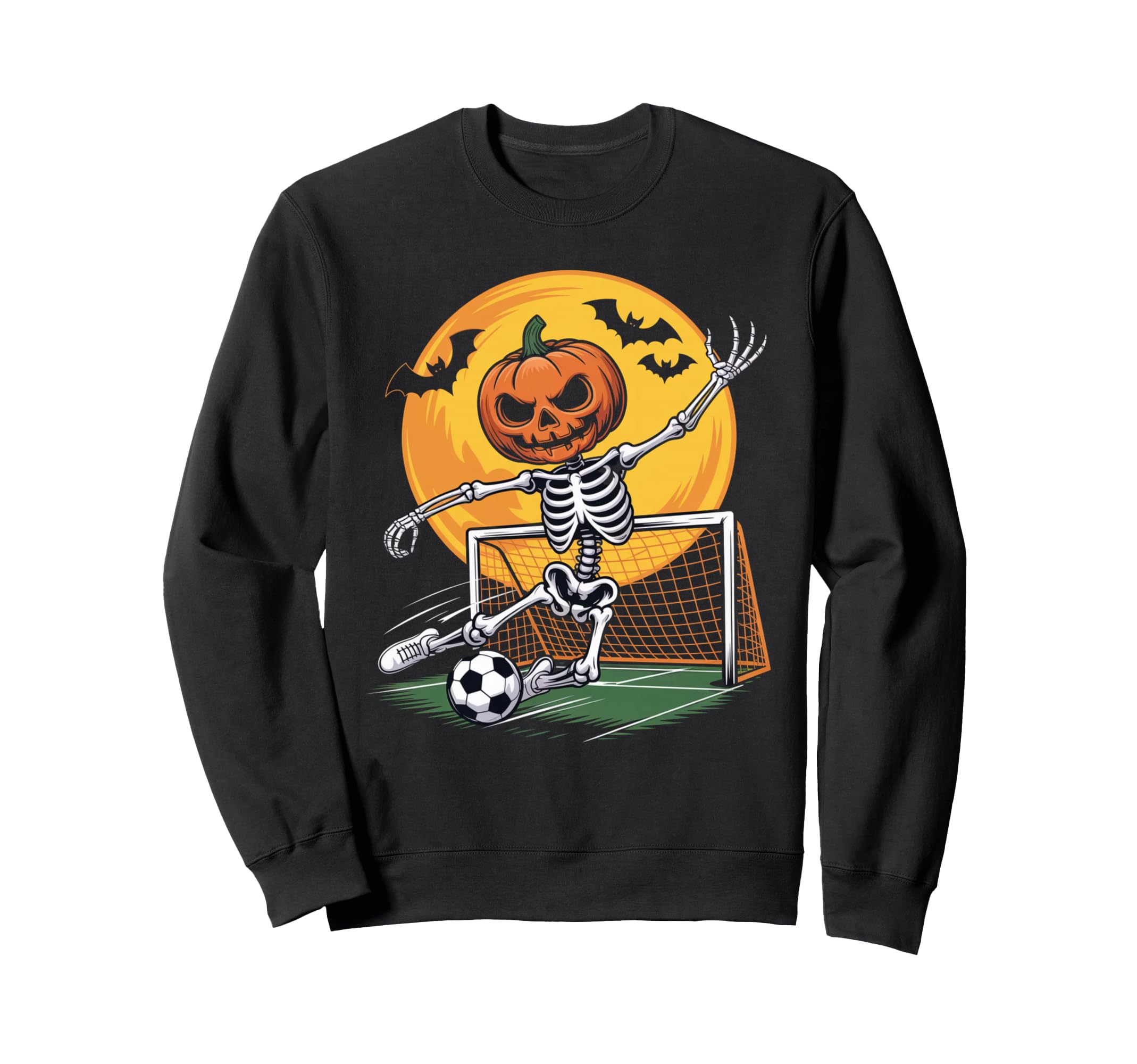 Pumpkin Skeleton Goalie Soccer Sweatshirt - Casual Everyday Wear Men Women