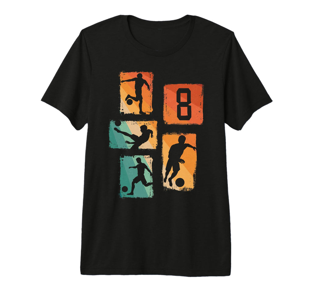 8Th Birthday Soccer Player Football 8 T-Shirt - Novelty Apparel Unisex