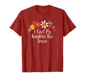 Flowers Drawing I Cant My Daughter T-Shirt - Minimalist Print Men Women