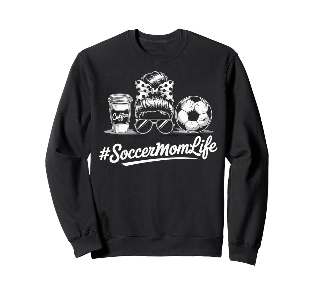 Soccermomlife Soccer Mom Messy Bun Sweatshirt - Minimalist Print Men Women