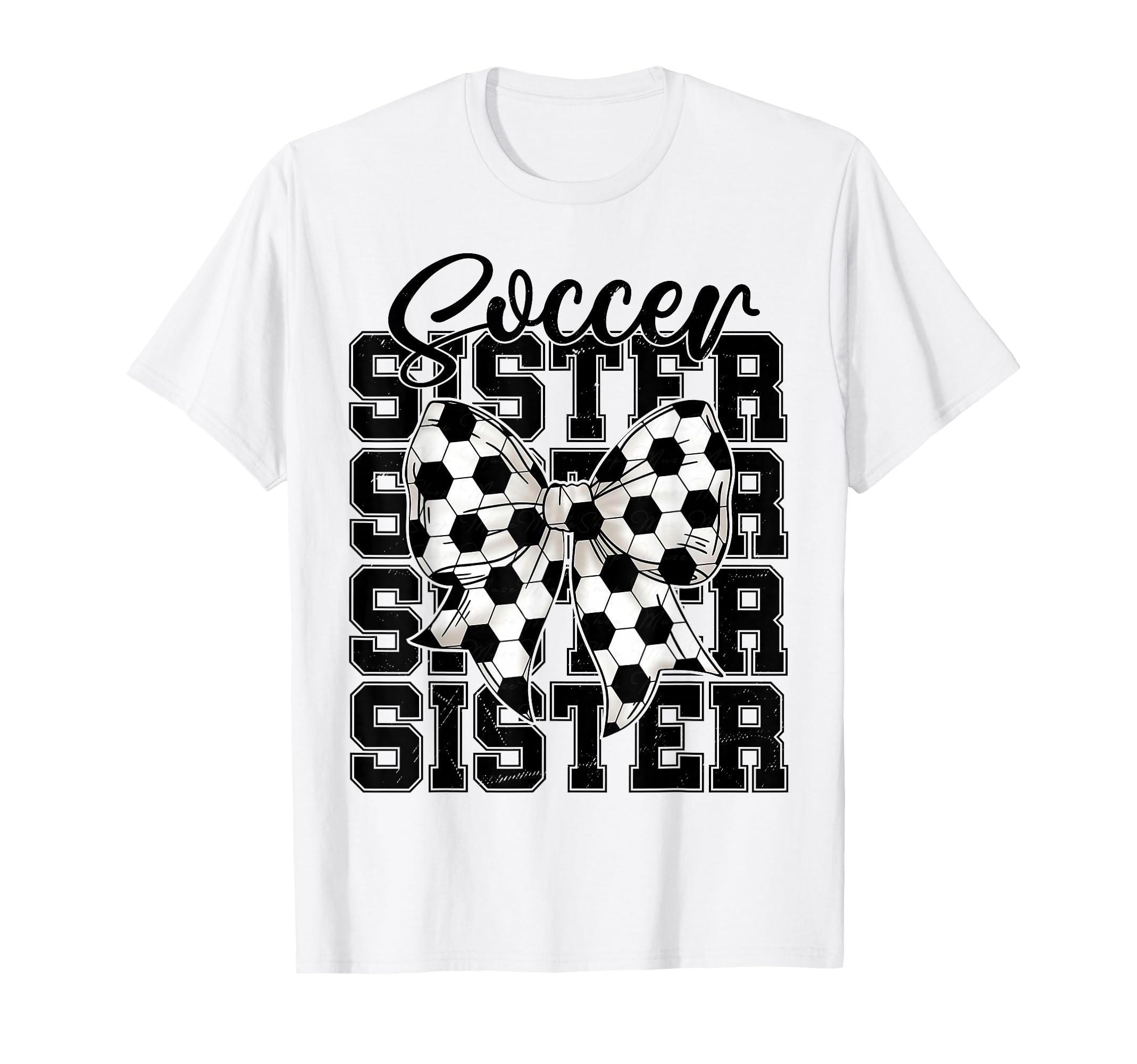 Soccer Sister Coquette Bow Soccer T-Shirt - Unique Graphic for Adults