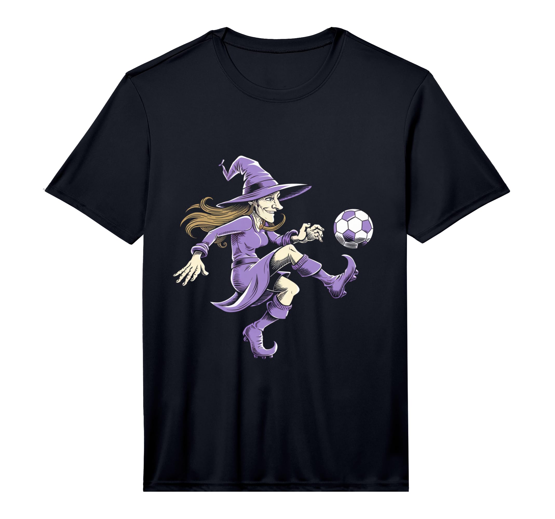 Soccer Witch Halloween Soccer Halloween T-Shirt - Graphic Print for Adults