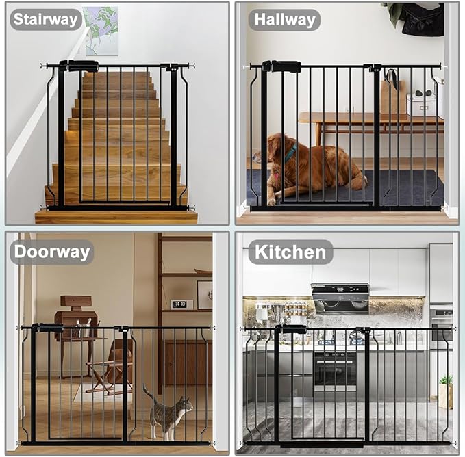 Fairy Baby Extra Wide Baby Gate 85.8-90.5 Inch Wide, Walk Through Pressure Mounted No Drill, Long and Large Tension Gate for Pet and Kids