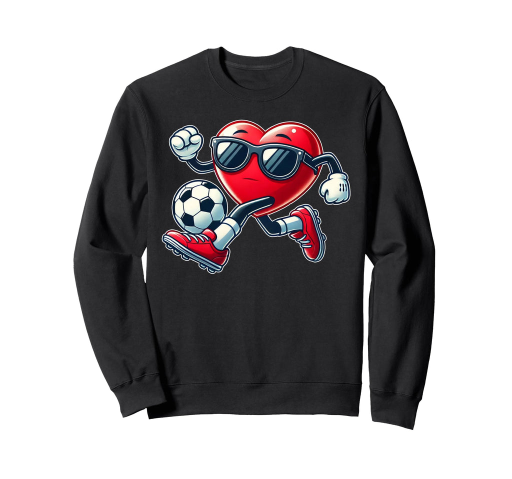 Heart Playing Soccer Football Sweatshirt - Streetwear Style for Adults