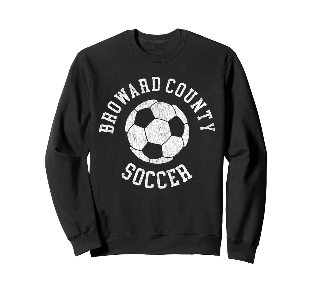 Broward County Soccer Distressed 90S Sweatshirt - Trendy Graphic for Adults