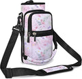 25/32/40/64oz Water Bottle Bag Holder Carrier-Insulated Crossbody Sling Case Sleeve with Strap & Pockets for Men Women Gym Cycling Travel Walking Hiking Camping