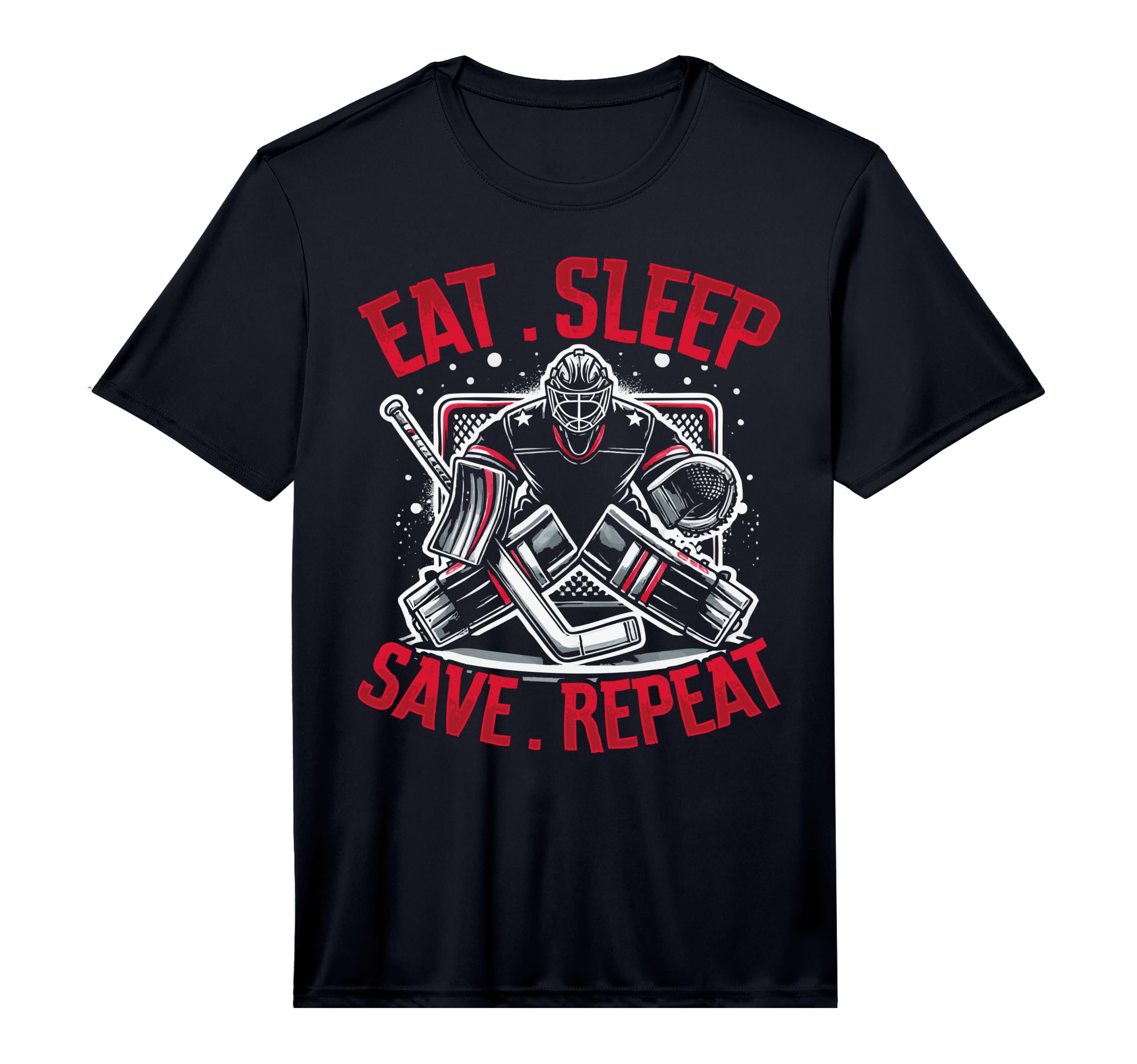 Eat Sleep Save Repeat Ice Hockey T-Shirt - Casual Everyday Wear for Adults