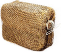 Bloomoak Slow Hay Net Feeder for Horses, Durable Soft Black PE 2/3 String Hay Bales Bags, Fit 36x18x18 to 47x25x17 Inches, Extends 50-64 Inches (3 1.6" Hole/1PC)
