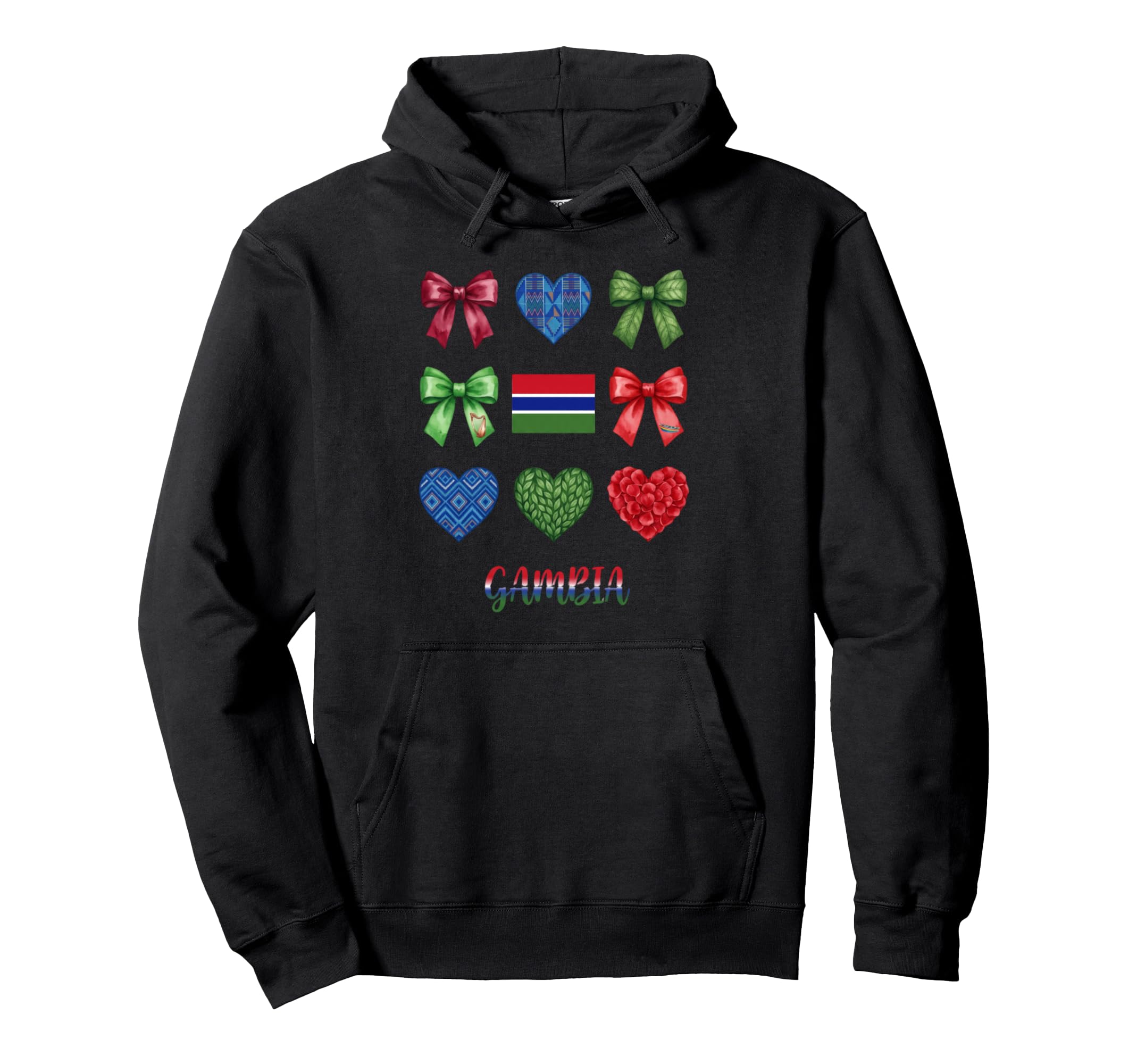 Gambia Flag Soccer Lovers Coquette Hoodie - Casual Everyday Wear for Adults