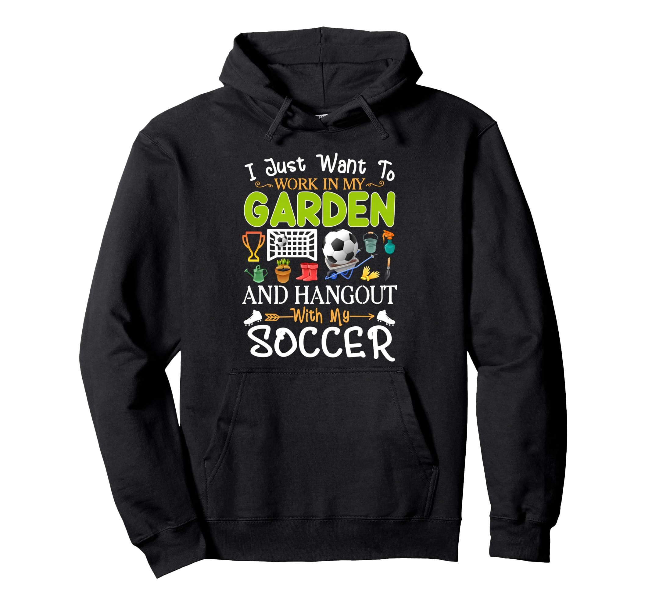 I Just Want To Garden Soccer Player Hoodie - Minimalist Print for Adults