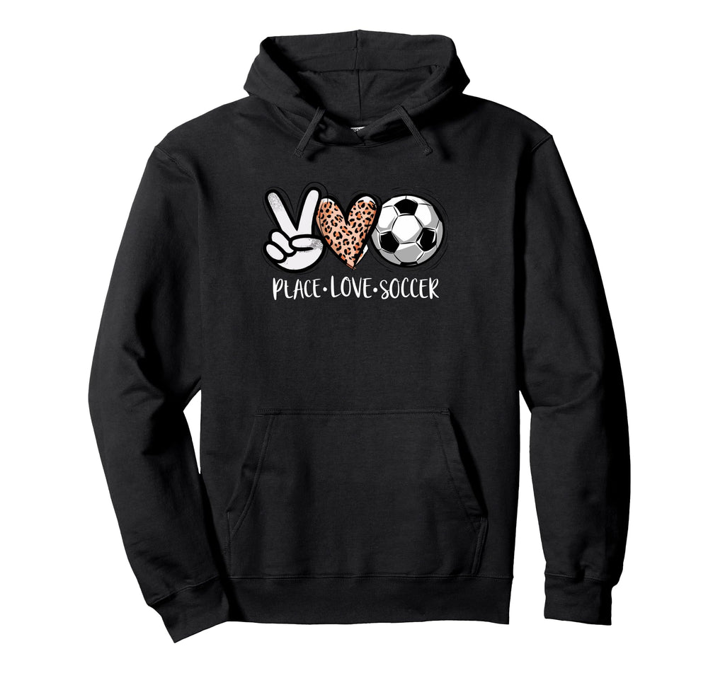 Peace Love Soccer Leopard Sport Hoodie - Streetwear Style for Adults