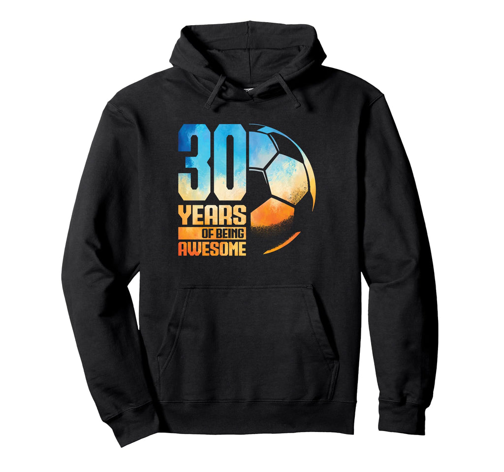 30Th Birthday Soccer Player Football Hoodie - Minimalist Print Men Women