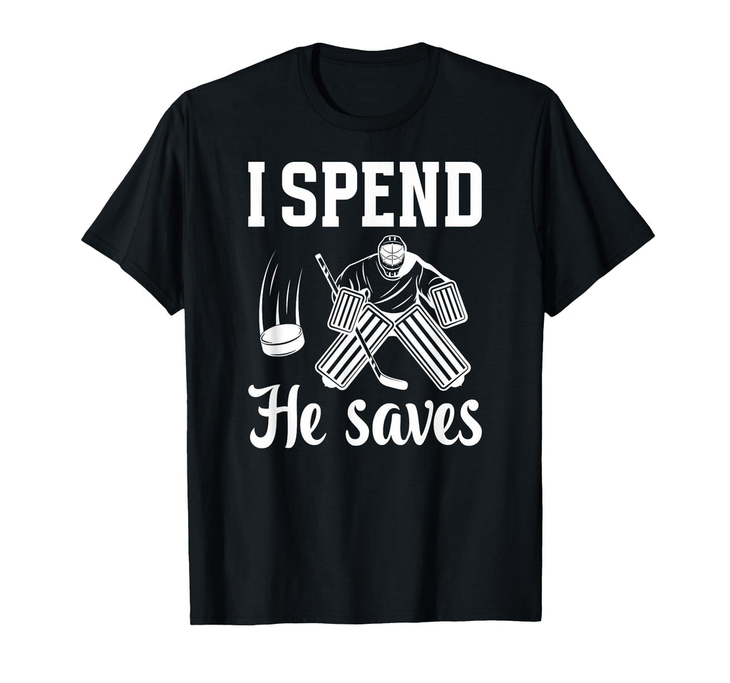 He Saves Ice Hockey Goalkeeper Mom T-Shirt - Unique Graphic for Adults