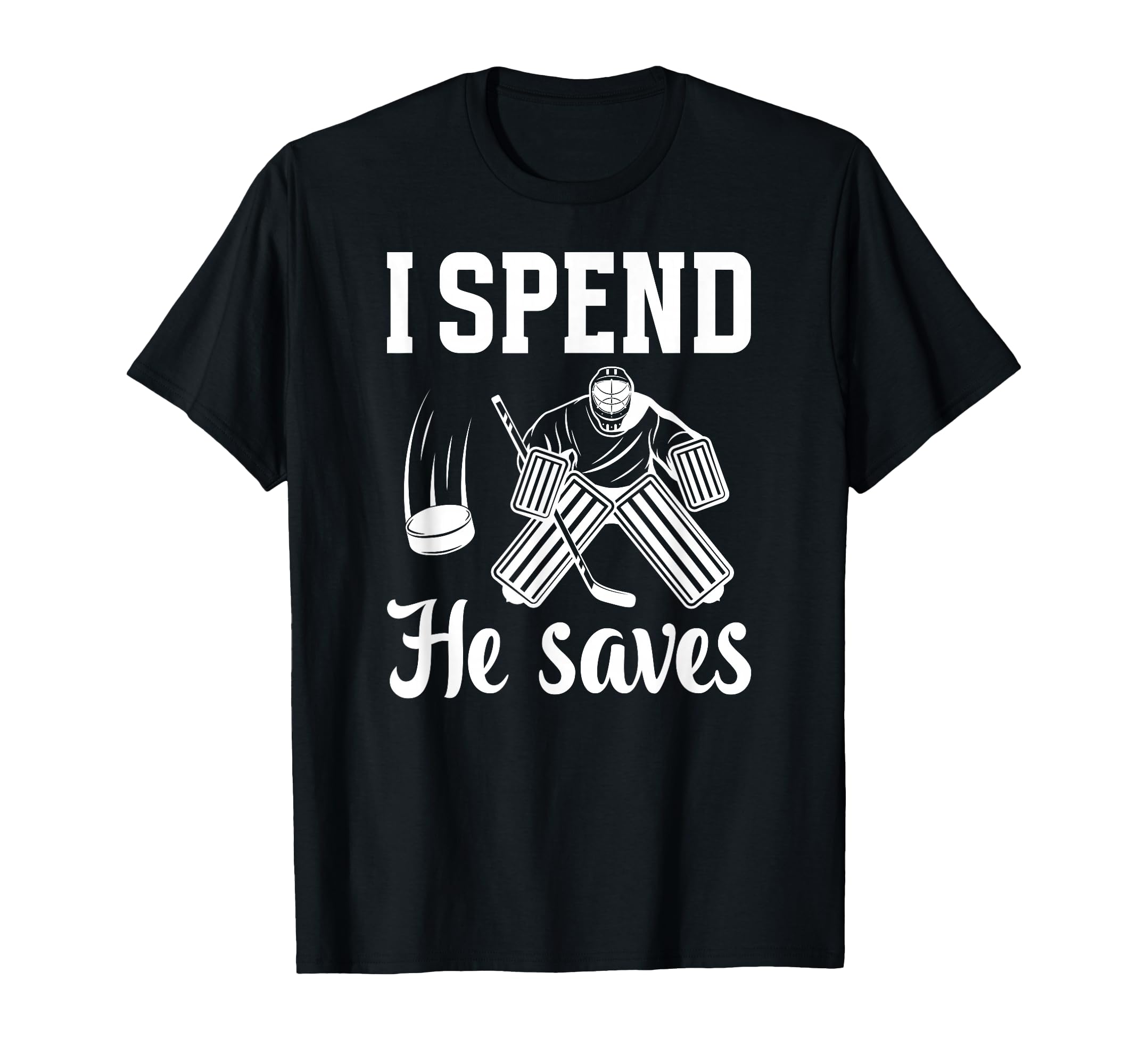 He Saves Ice Hockey Goalkeeper Mom T-Shirt - Unique Graphic for Adults