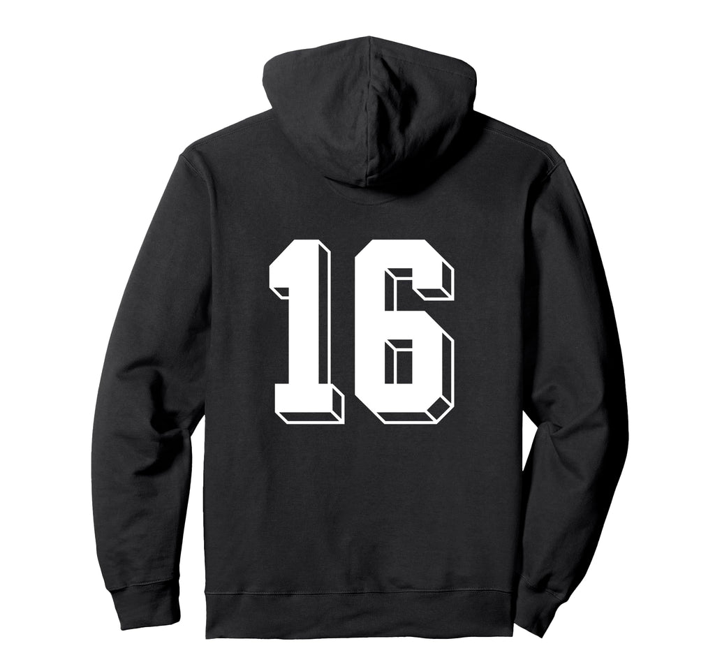 Number 16 Backside 80S 90S Team Jersey Hoodie - Custom Art Print Unisex