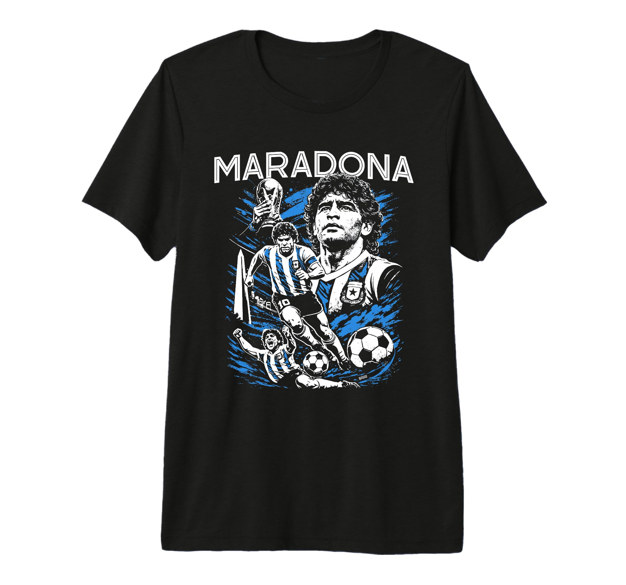 Diego Maradona 90S Hip Hop Soccer Tri T-Shirt - Custom Art Print Unisex