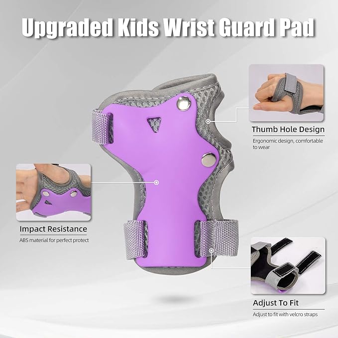 Kids Bike Helmet and Pads Set for Ages 2–14, CPSC Certified Adjustable Helmet with Knee Elbow Wrist Guards, for Skateboard, Scooter, Skating, Rollerblading, Multi-Sport Protective Gear