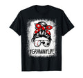 Bleached Grammy Life Soccer Messy Bun T-Shirt - Unique Graphic for Adults
