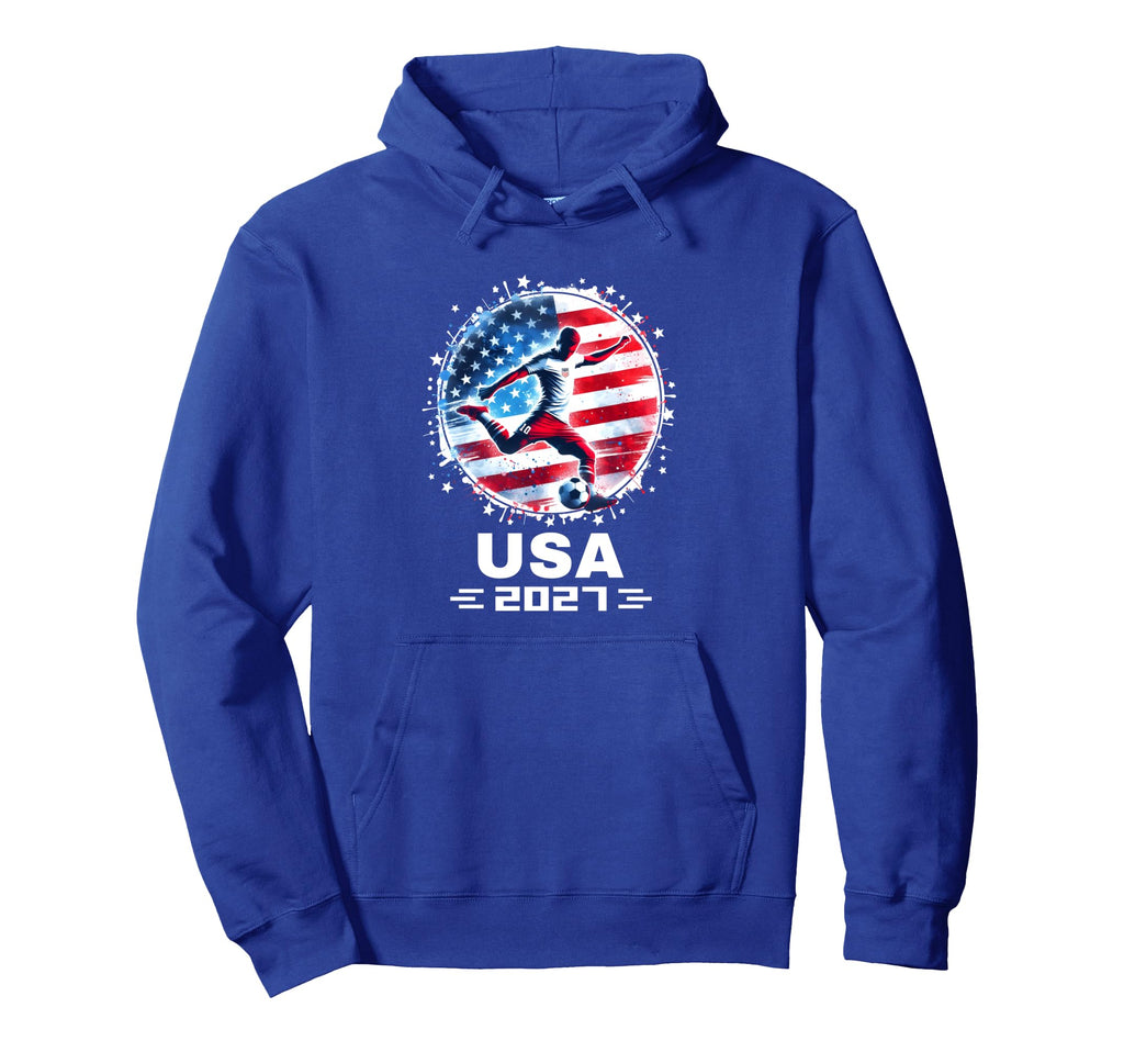 American Flag Soccer Soccer 2027 Hoodie - Fun Novelty Design Men Women