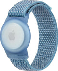 Kids Wristband Protective Case Compatible with Apple AirTag, Adjustable Nylon Bracelet for Air Tag GPS Tracker Holder with Anti Lost Watchband for Toddler Child Kids (Blue)