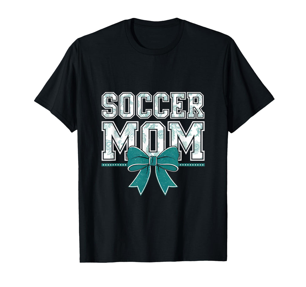 Soccer Mom Coquette Bow Mothers T-Shirt - Casual Everyday Wear for Adults