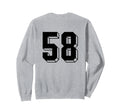 Number 58 Backside 80S 90S Team Jersey Sweatshirt - Unique Graphic Unisex