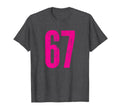 Number 67 Distressed Sport Team T-Shirt - Custom Art Print Men Women