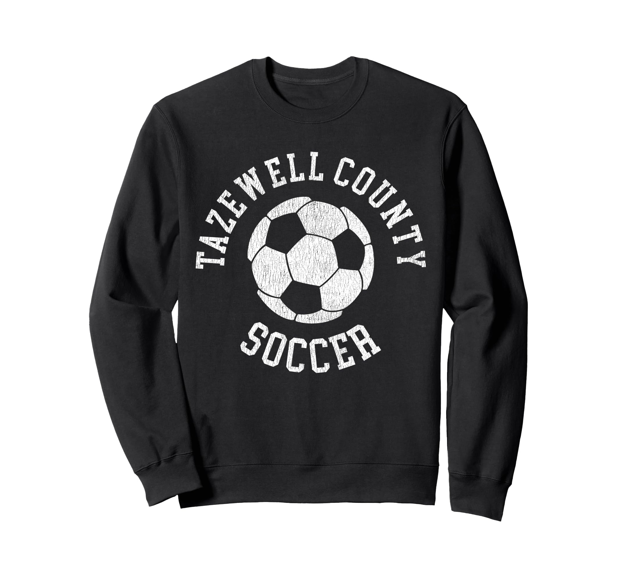 Tazewell County Soccer Distressed Sweatshirt - Minimalist Print for Adults